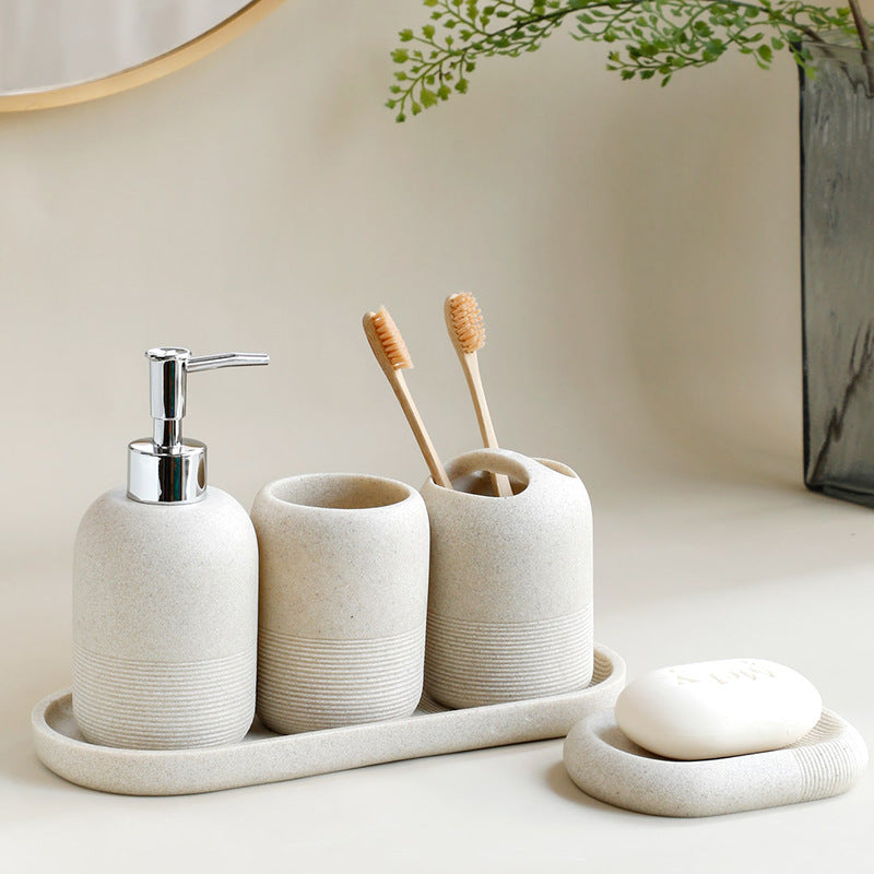 Modern Resin Bathroom Set with Soap Dispenser Bathroom Furniture Decorative Accessories