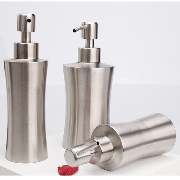 The Brushed Nickle 304 Stainless Steel Hand Pump Soap Dispenser, Pump Hand Lotion Dispenser for Bathroom, Bedroom and Kitc