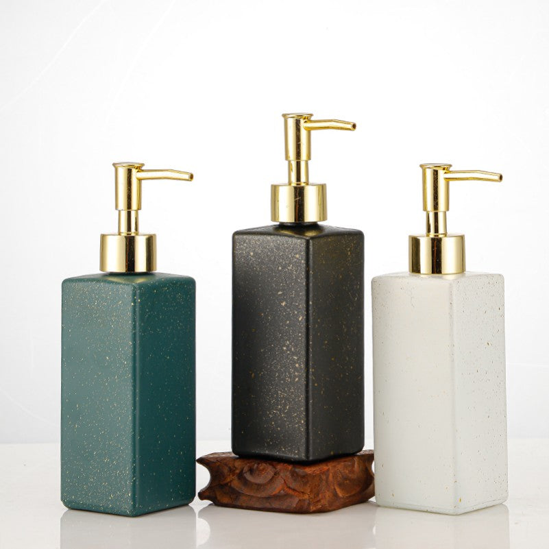 European Square Shaped Hotel Soap Shampoo Shower Gel Hand Sanitizer Bottle Set Empty Pressed Laundry Detergent Pump Sprayer Seal