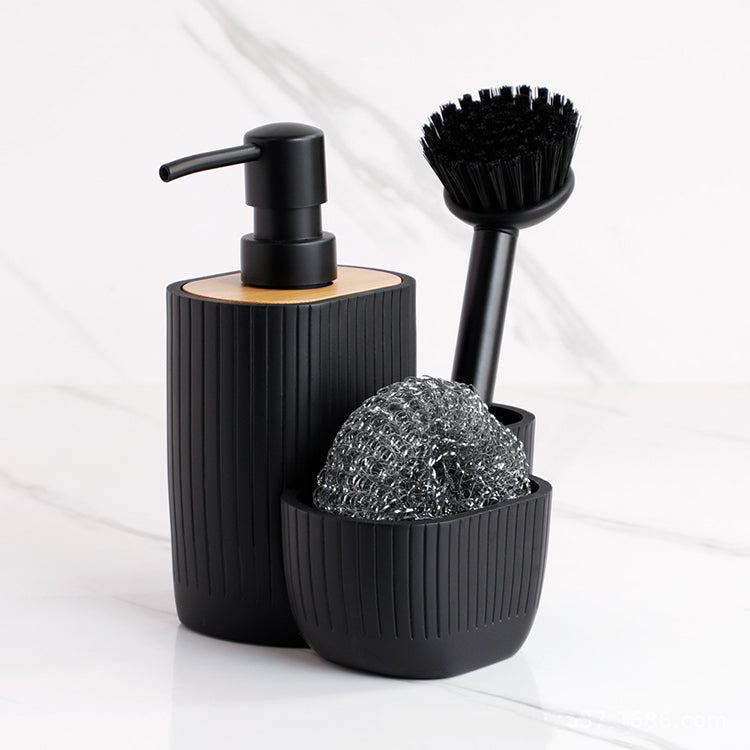 BX Resin Bathroom Set Soap Dispenser with Brush Holder Lotion Dispenser for Kitchen and Bath