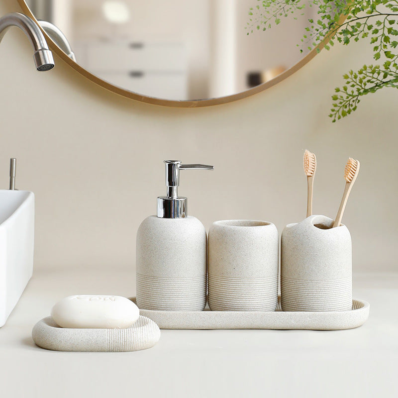 Modern Resin Bathroom Set with Soap Dispenser Bathroom Furniture Decorative Accessories