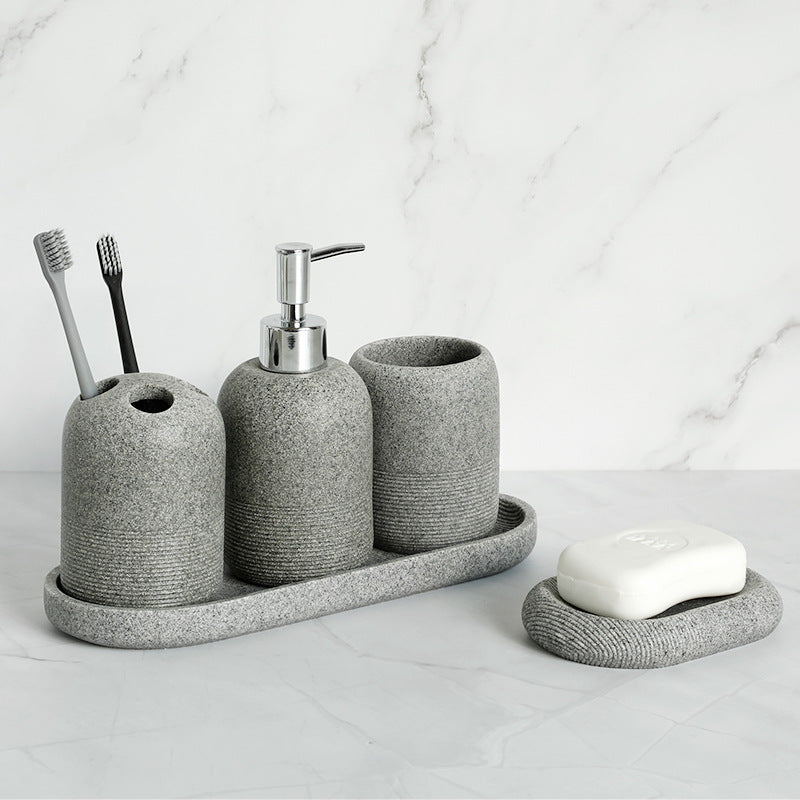 Modern Resin Bathroom Set with Soap Dispenser Bathroom Furniture Decorative Accessories