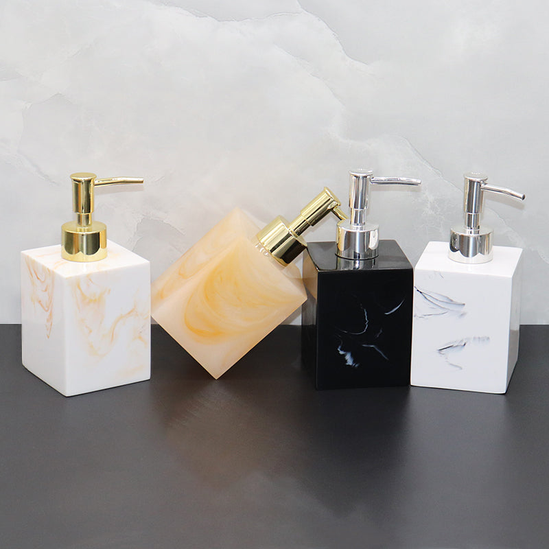 Modern 3-Piece Set Empty Resin Hand Soap Pump Bottles Refillable Bathtime Body Wash Dispenser Included Hand Cream for Bathroom